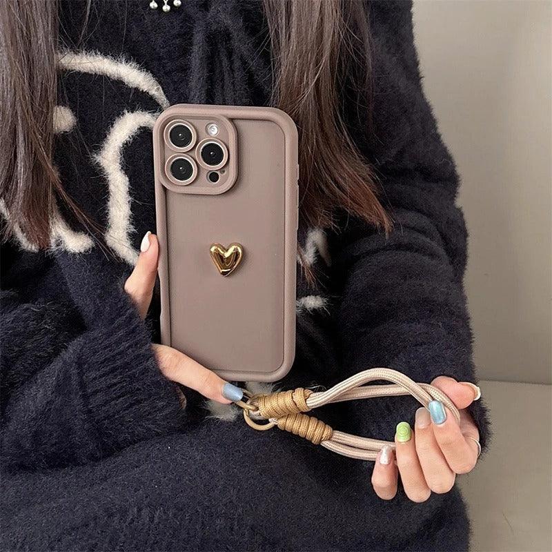 Lanyard Heart Design Silicone iPhone Case - Viexta
