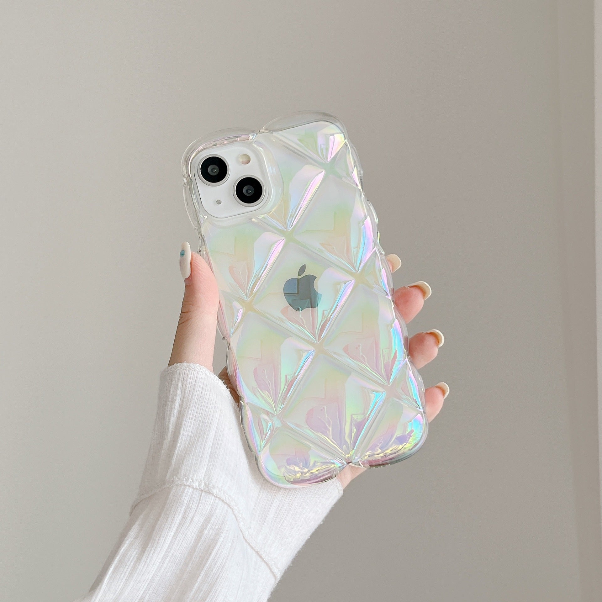 electroplated-colorful-diamond-plaid-iphone-case