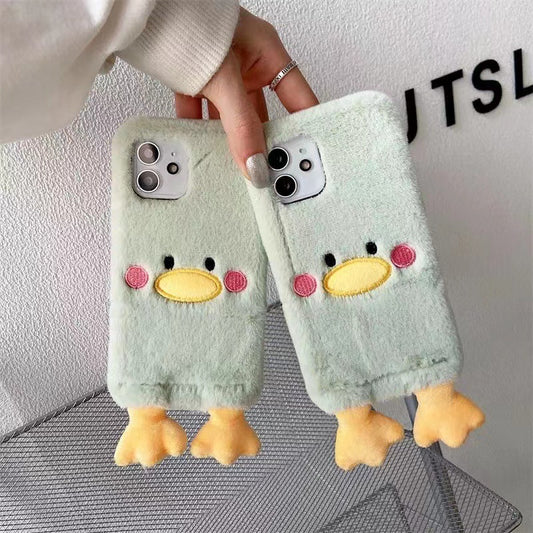 Plush Shell Cute Duck iPhone Case