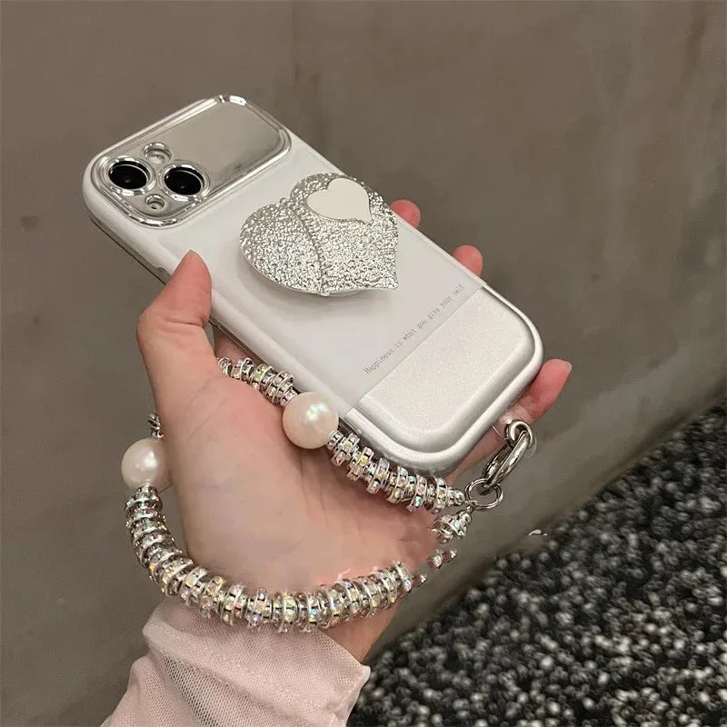Korean Style Silver White iPhone Case - Viexta