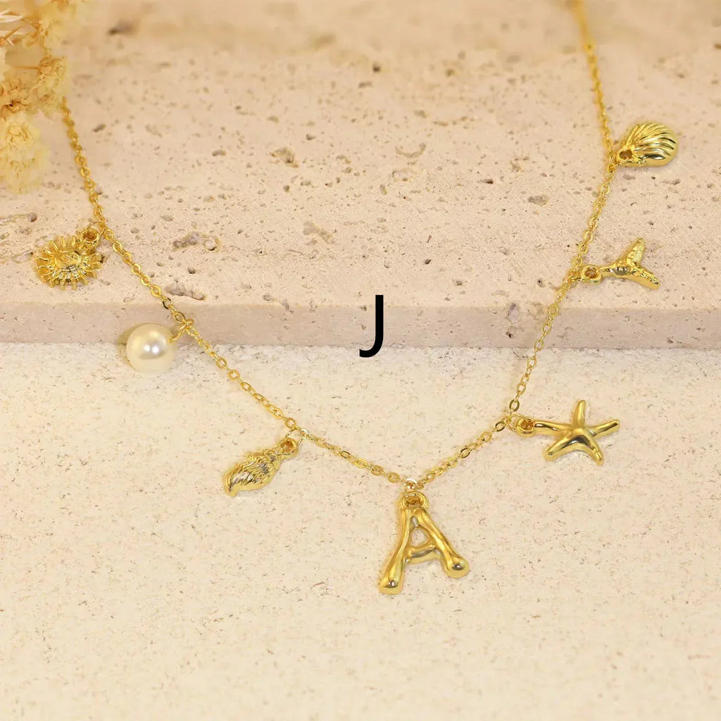 26 Alphabet Starfish Shell Necklace - Viexta