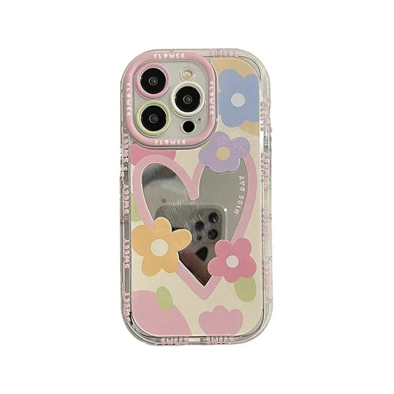 mirror-oil-painting-flower-cartoon-iphone-cover - Viexta