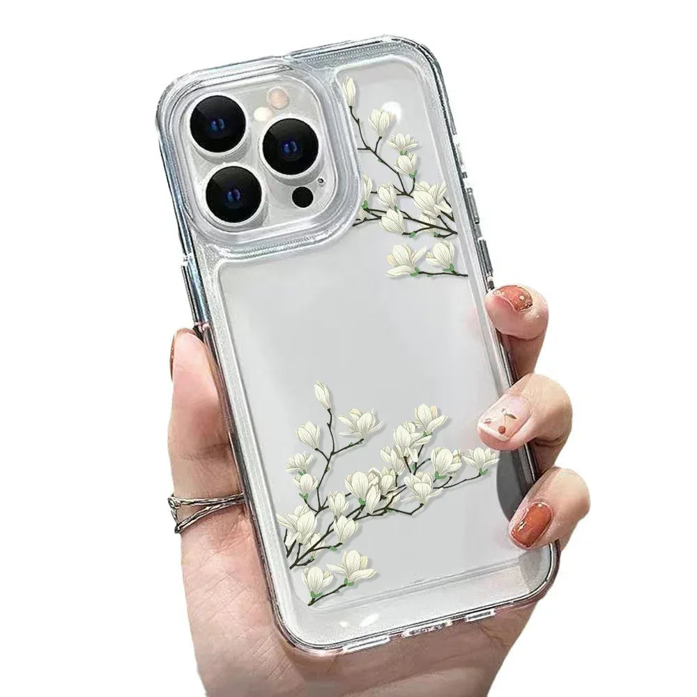 Antique Flower Transparent iPhone Case - Viexta