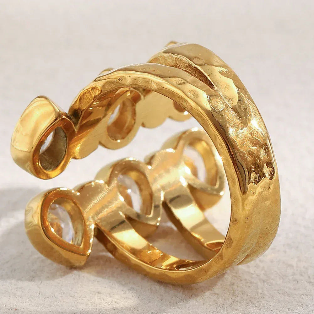 French-style Ring In Stainless Steel With 18K Gold Plating - Viexta