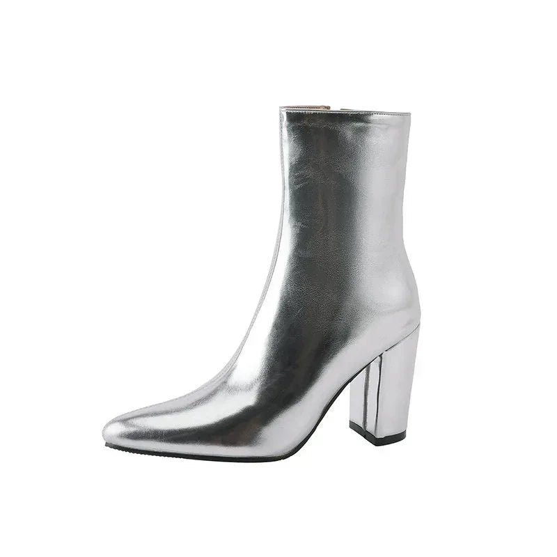 High Heel Zipper Boots - Viexta