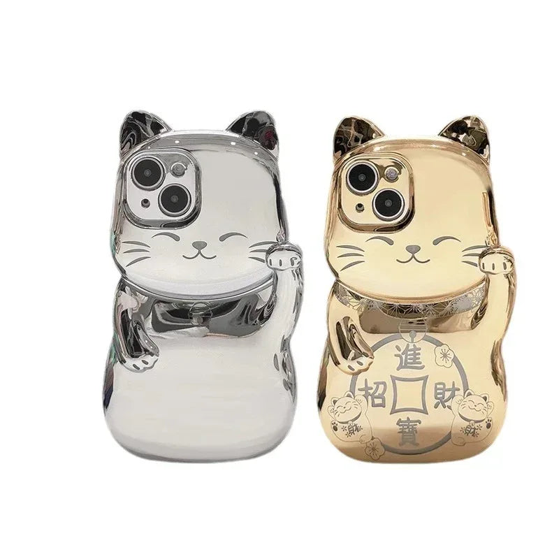 Electroplated Fortune Cat iPhone Case - Viexta