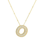 brass-zircon-bubble-letter-pendant-necklace - Viexta