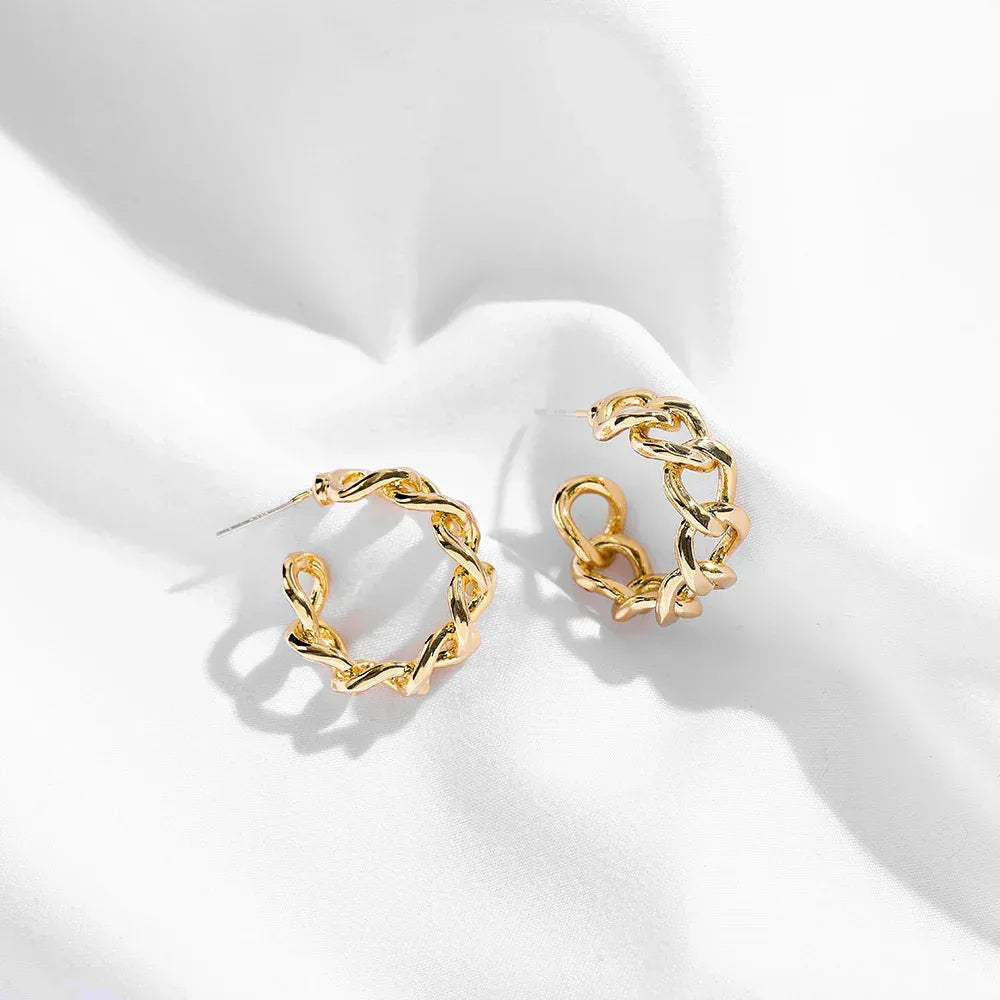 18k INS Net Red Popular Hoops - Viexta