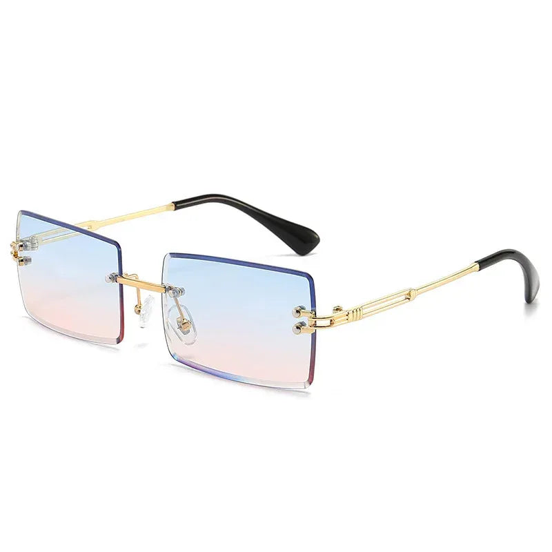 Women's Fashionable Rimless Cut Edge Gradient Sunglasses - Viexta
