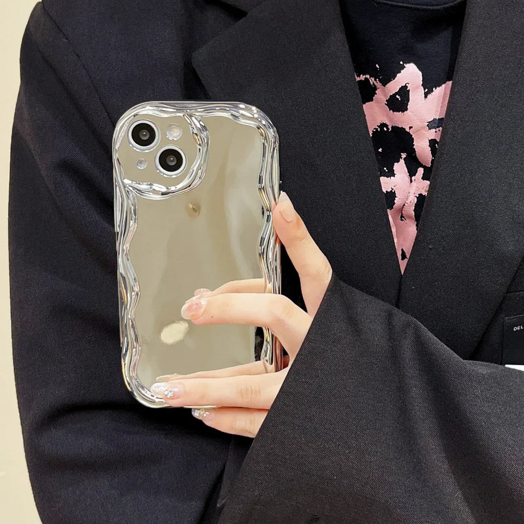 Silver Electroplated Cream Grain iPhone Case - Viexta