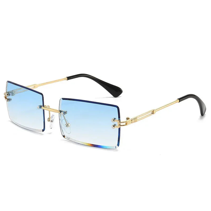 Women's Fashionable Rimless Cut Edge Gradient Sunglasses - Viexta