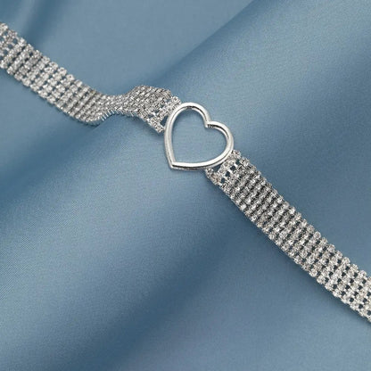 Rhinestone Heart-shaped Necklace