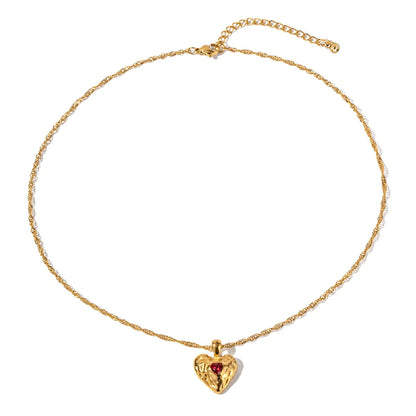 Heart-shaped Necklace With Crystal