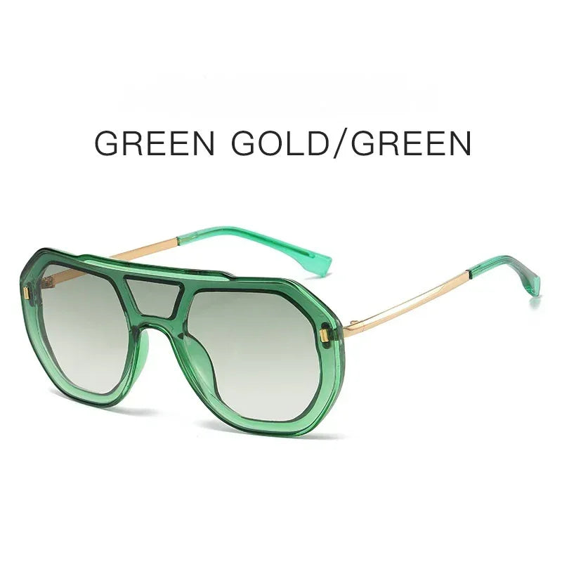 Large-frame Personalized Semi-metal Sunglass - Viexta
