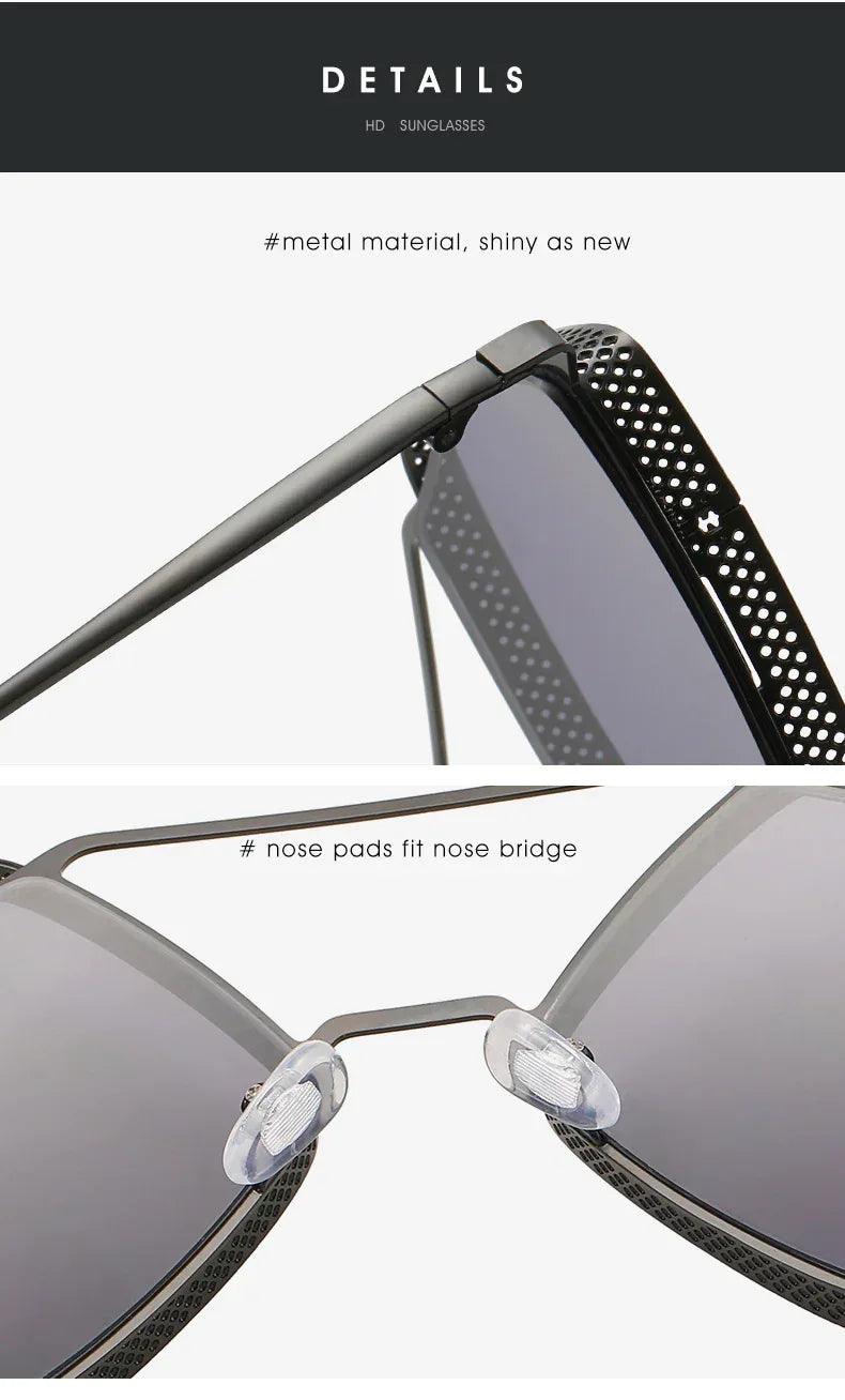 fashion-metal-rhombus-beam-sunglasses - Viexta