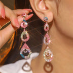 Rhinestone Long Earrings - Viexta