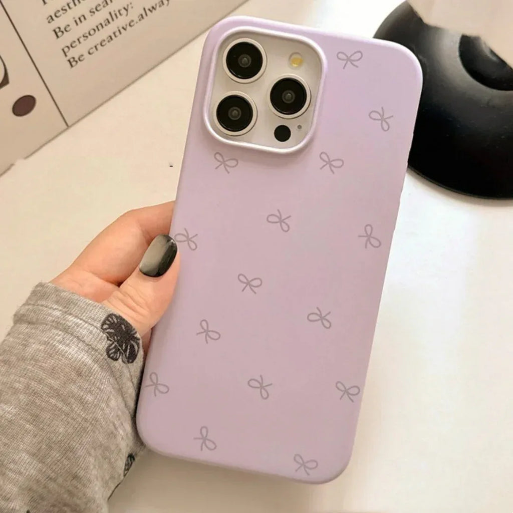 bow-liquid-silicone-skin-feeling-iphone-case - Viexta