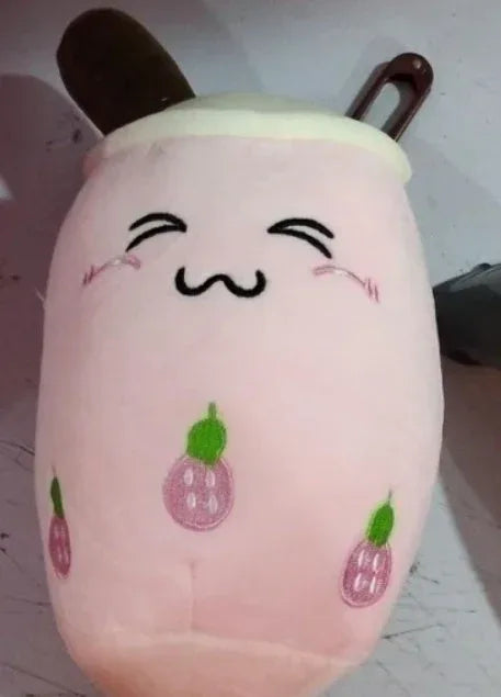 Fruit Drink Plush Stuffed Strawberry Boba Tea Cup Toy - Viexta
