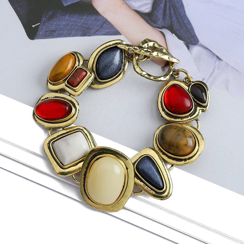 natural-stone-geometric-crystal-glass-bracelet - Viexta