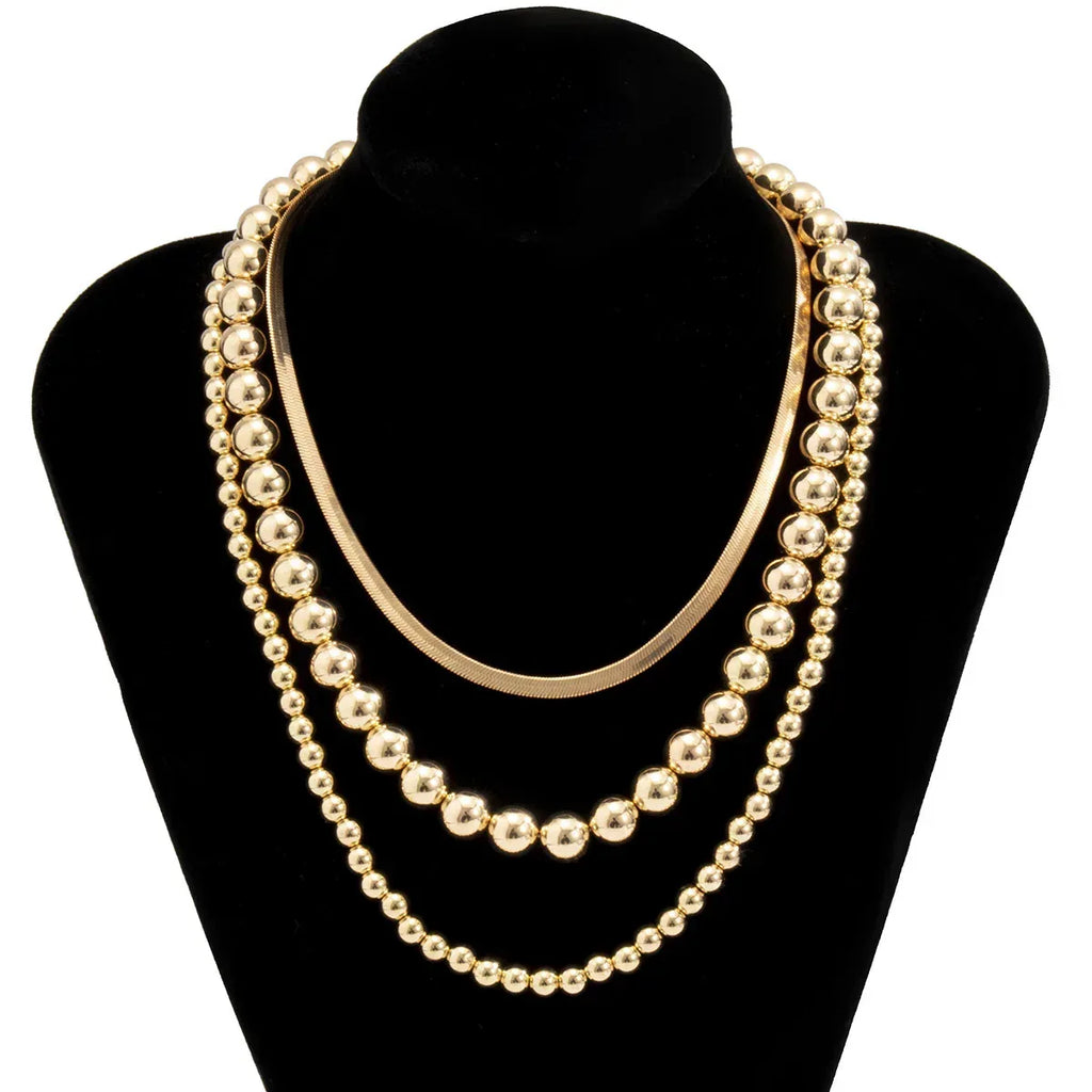 womens-beaded-metal-multi-layer-necklace - Viexta