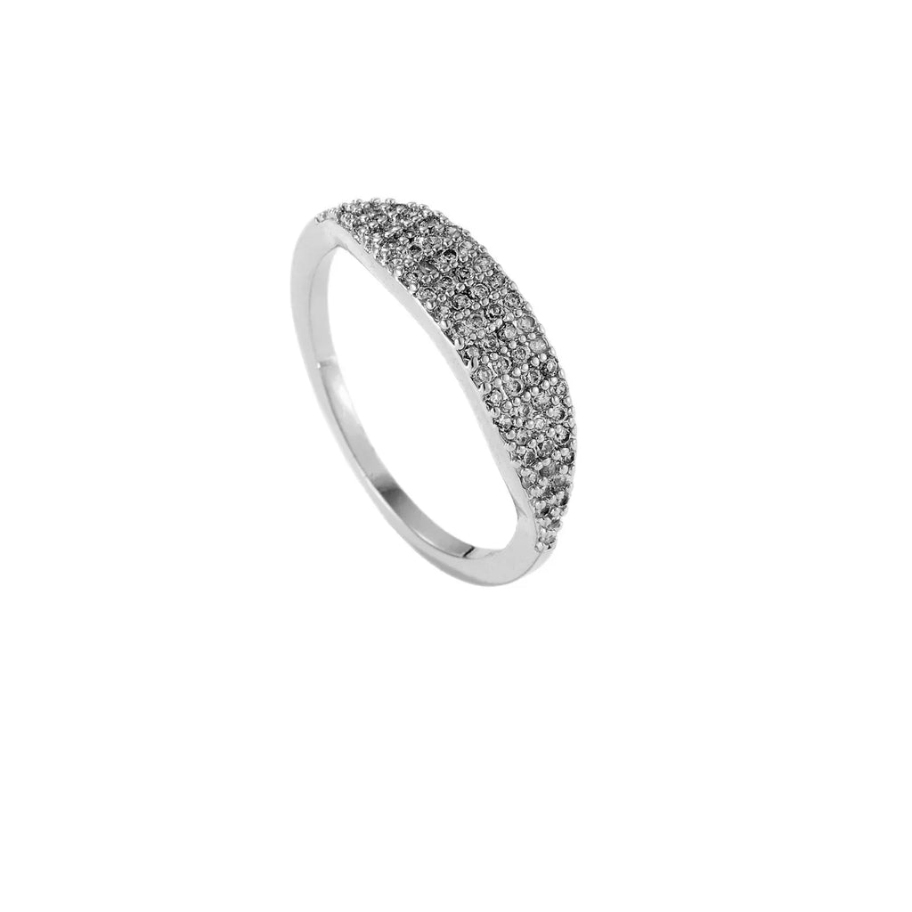 Micro Inlaid Zircon Versatile Niche Ring - Viexta
