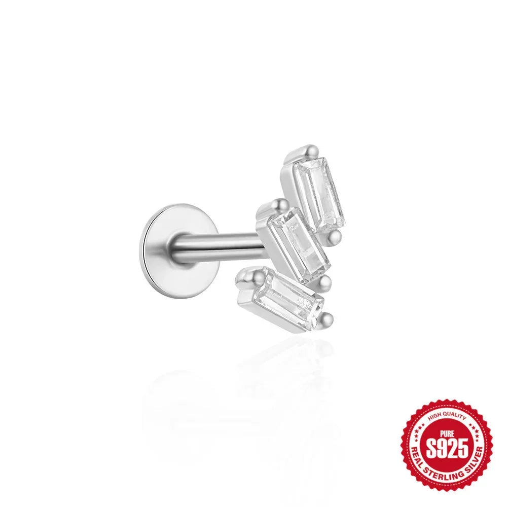 S925 Sterling Silver Moon Piercings - Viexta