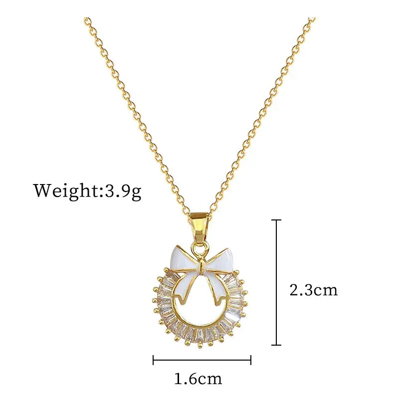 Micro-inlaid Necklace And Earrings Suite - Viexta