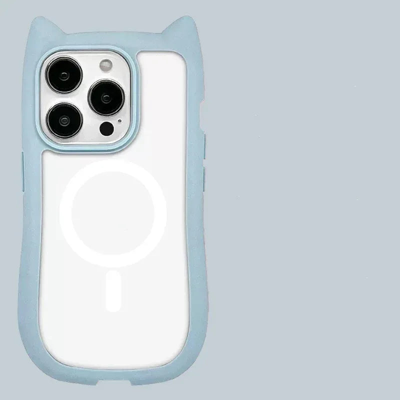 3D Cat Ear Acrylic Magnetic iPhone Case - Viexta