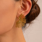 Fashionable temperament half sunflower earrings