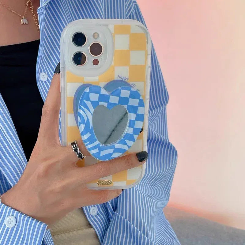 New Laser Lattice Mirror Bracket iPhone Case - Viexta
