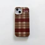 Plaid Letters Luck Phone Case - Viexta