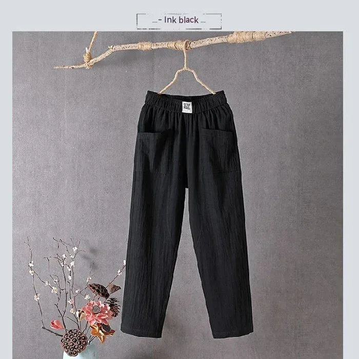 Cotton And Linen Casual Pants - Viexta