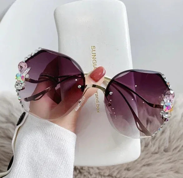 Rhinestone UV Resistant Sunglasses - Viexta
