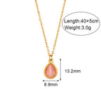 Minimalistic Water Drops Opal Necklace Set - Viexta