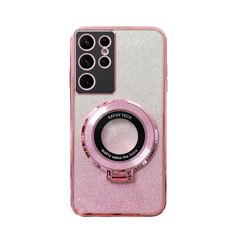 Electroplating Phone Case Magnetic Bracket Samsung Gradient Case