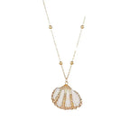 Women's Beach Shell Gold-plated Edge Pendant Necklace - Viexta