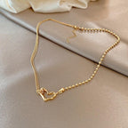 Inlaid Zircon Stainless Steel Combination Necklace - Viexta