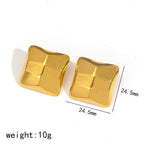 Embossed Cube Titanium Steel Earrings