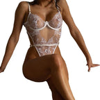 cutout-embroidery-backless-bodysuit - Viexta