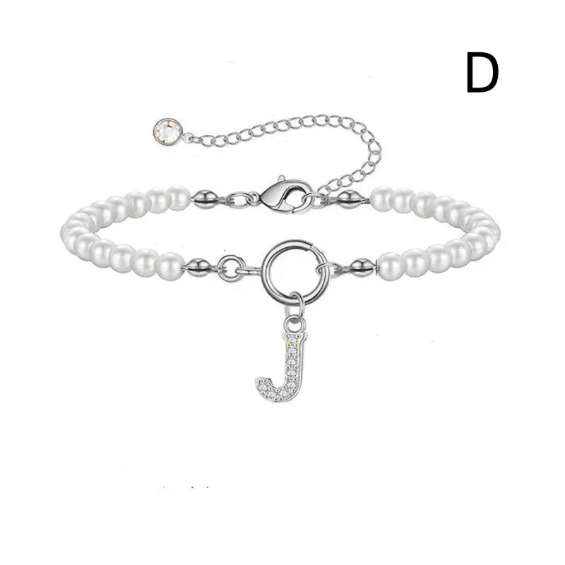 6mm Pearl Bracelet Buckle Letter - Viexta