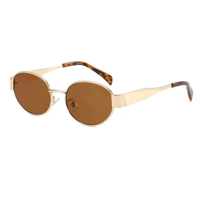 Women's Metal Retro Oval Sunglasses - Viexta
