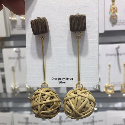 Vintage Rattan Earrings