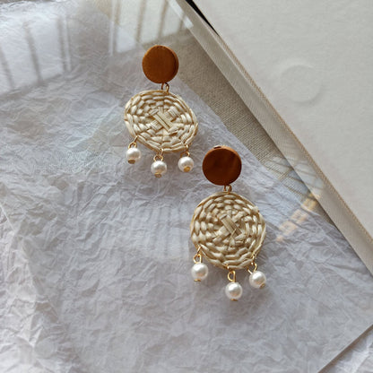 Vintage Rattan Earrings