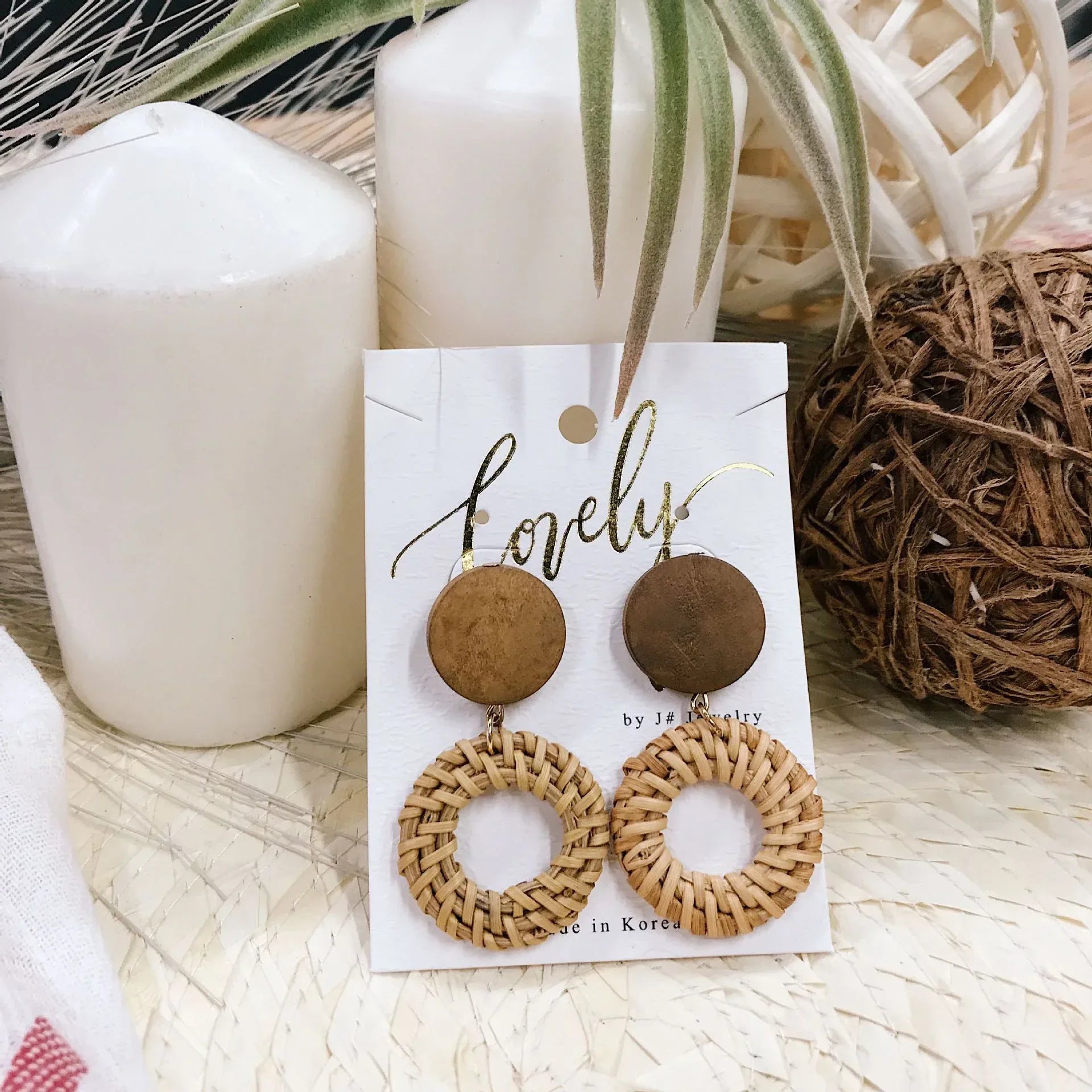 Vintage Rattan Earrings - Viexta
