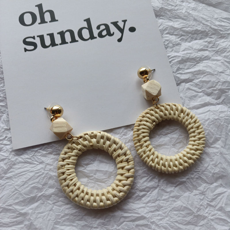 Vintage Rattan Earrings