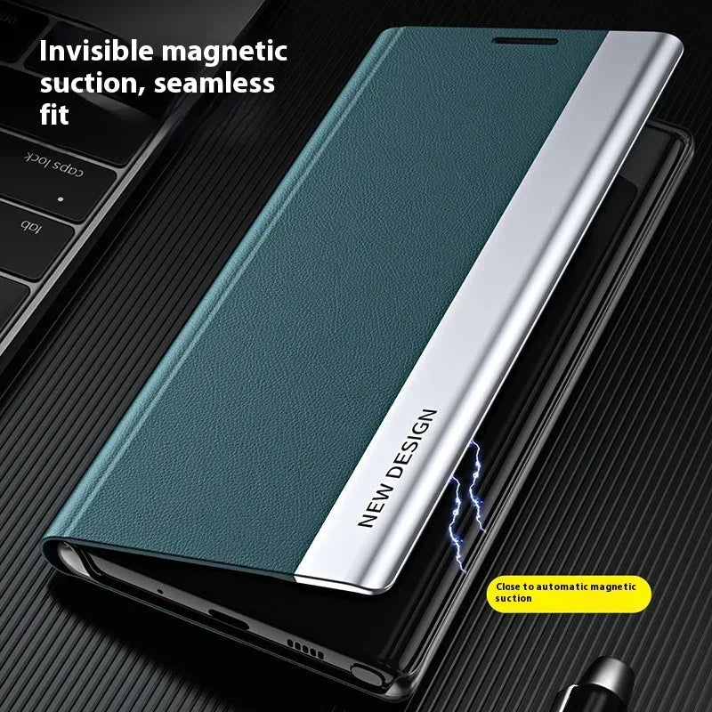 Electroplated Bracket Magnetic Window Holster iPhone case - Viexta