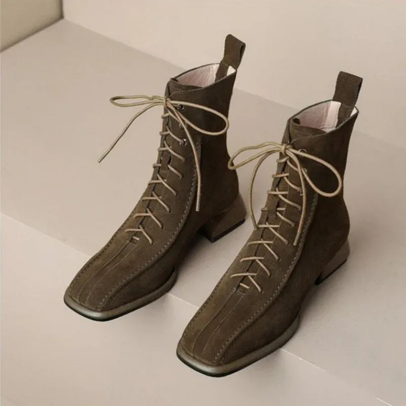 Women's All-match Square Toe Martin Boots - Viexta