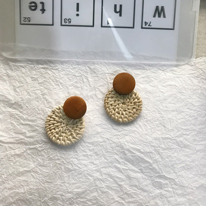 Vintage Rattan Earrings