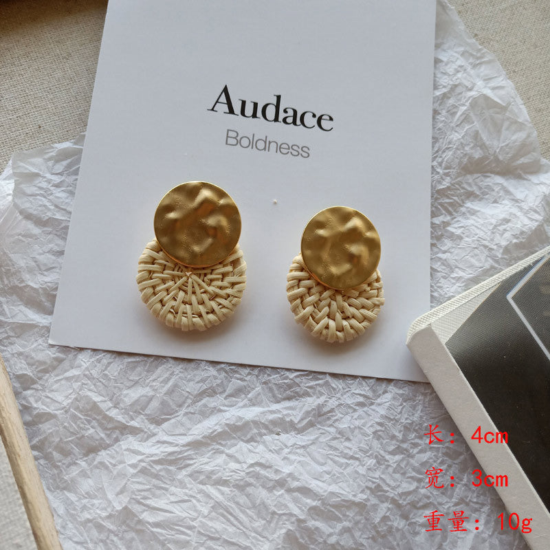 Vintage Rattan Earrings