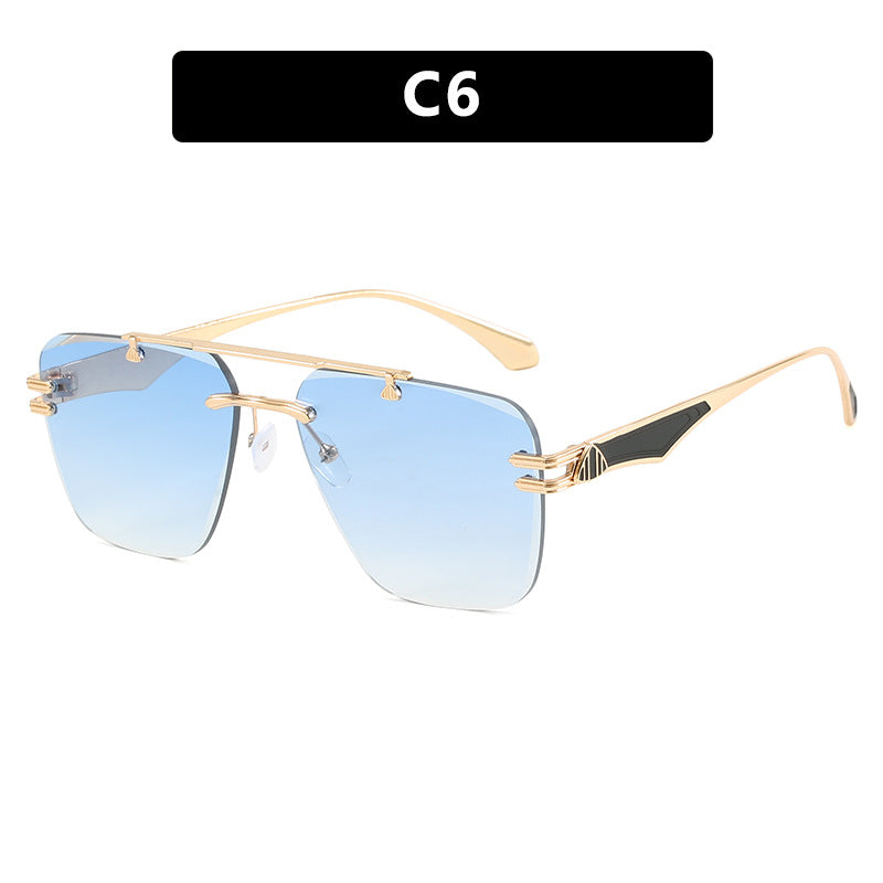 Frameless sunglasses, new trendy women's sunglasses, UV resistant driving ins, European and American sunglasses, high-end feel